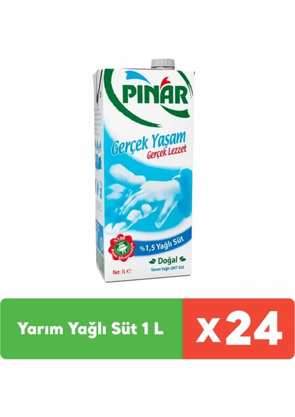 Yarım Yağlı Süt 1 L x 24 Adet