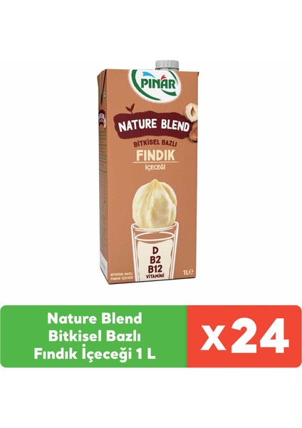 Nature Blend Bitkisel Bazlı Fındık İçeceği 1 L Vegan Laktozsuz x 24 Adet