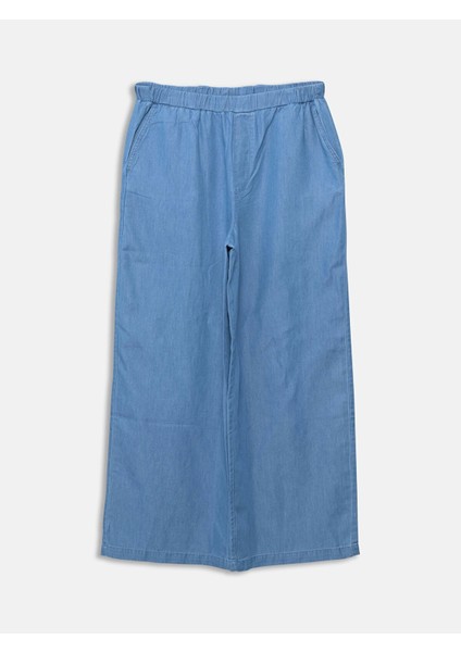Lcw Modest Indigo Beli Lastikli Wideleg Kadın Jean Pantolon indirimleri