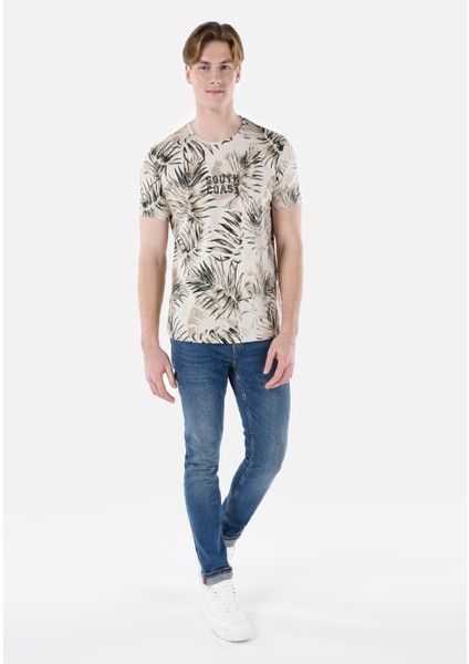 Regular Fit Yuvarlak Yaka Erkek Bej Kısa Kol Tişört Cl1067738 modelleri