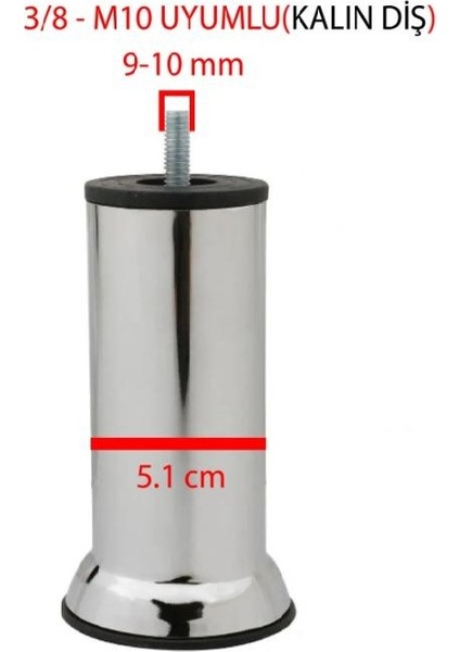 Baza Ayağı Krom 15 cm M10