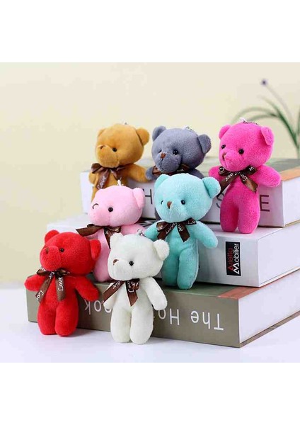 Yumoş Mini Peluş Ayıcık Anahtarlık 7'li Set | Çanta Süsü Aksesuar Tatlı Şirin Sevimli Maskot Hediyelik Renkli Oyuncak modelleri