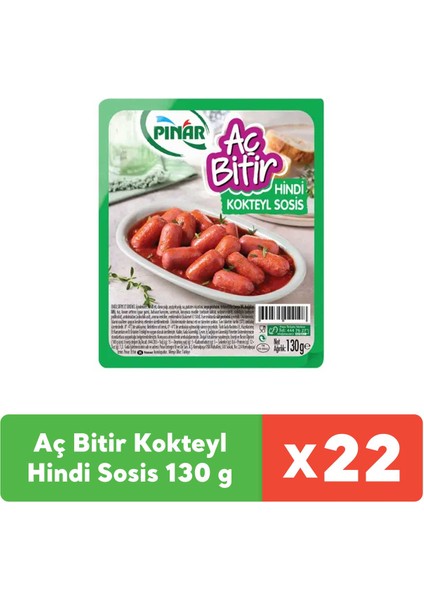 Aç Bitir Kokteyl Hindi Sosis 130 g x 22 Adet