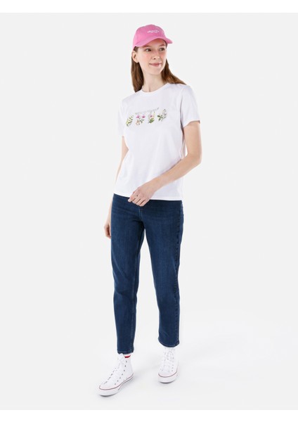 Regular Fit Yuvarlak Yaka Kadın Beyaz Kısa Kol Tişört Cl1067982 modelleri