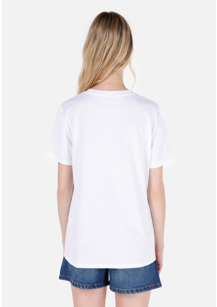 Regular Fit Yuvarlak Yaka Kadın Beyaz Kısa Kol Tişört Cl1067978 fiyatları