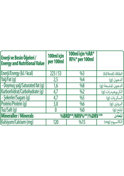 %2.5 Yağlı Süt 1 L x 24 Adet