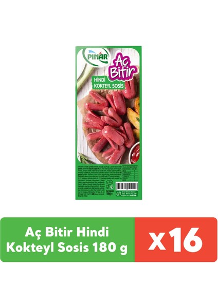 Aç Bitir Hindi Kokteyl Sosis 180 g x 16 Adet