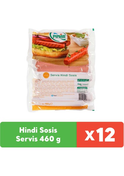 Hindi Sosis Servis 460 g x 12 Adet