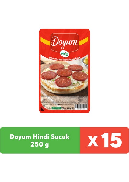 Doyum Dilimli Hindi Isıl İşlem Görmüş Sucuk 250 G