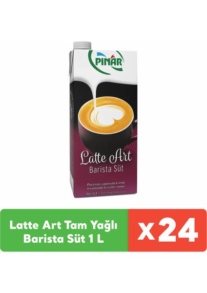 Latte Art Tam Yağlı Barista Süt 1 L x 24 Adet