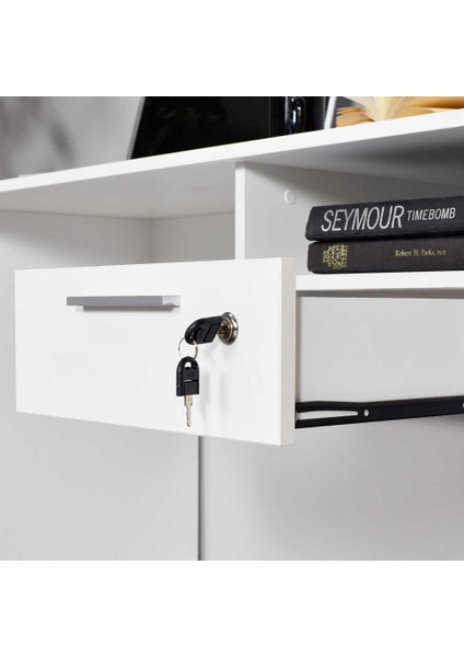 Adore Concept Kilitli Çekmeceli Çalışma Masası - Diamond Beyaz modelleri
