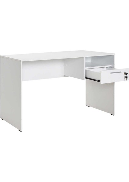 Adore Concept Kilitli Çekmeceli Çalışma Masası - Diamond Beyaz