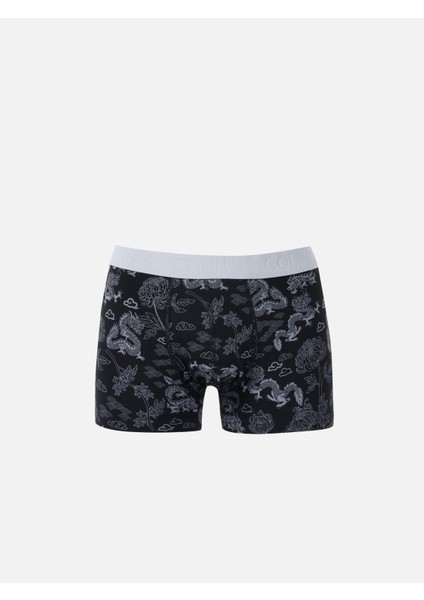 Modern Fit Baskılı Erkek Siyah Boxer Cl1068443