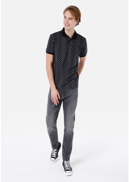 Regular Fit Polo Yaka Erkek Siyah Kısa Kol Tişört modelleri