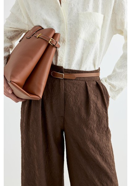 Dokulu Culotte Pantolon Kahve fırsatları