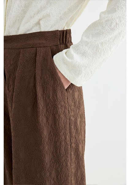 Dokulu Culotte Pantolon Kahve indirimleri