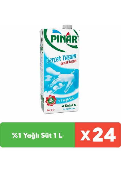 %1 Yağlı Süt 1 L x 24 Adet