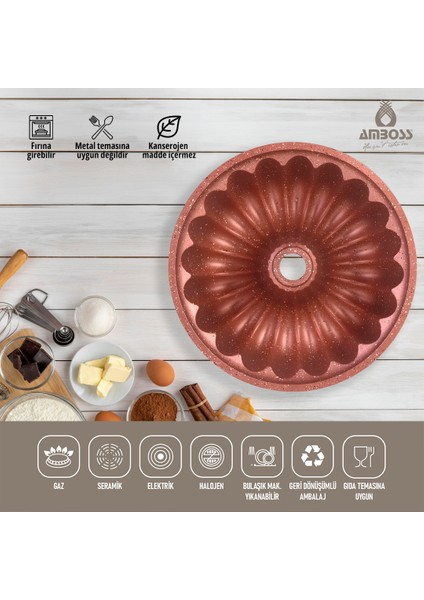 Alya Yanmaz Yapışmaz Döküm Kek Kalıbı Pink 26 cm