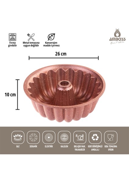 Alya Yanmaz Yapışmaz Döküm Kek Kalıbı Pink 26 cm
