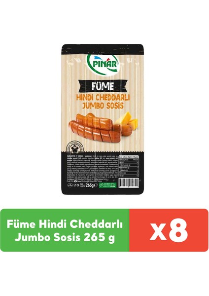 Füme Hindi Cheddarlı Jumbo Sosis 265 g x 8 Adet