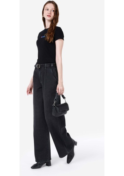 Regular Fit Kadın Siyah Jean Pantolon