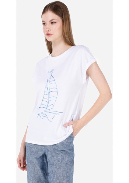 Beyaz Kadın Tshirt K.kol