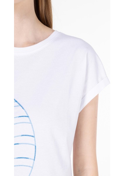 Beyaz Kadın Tshirt K.kol