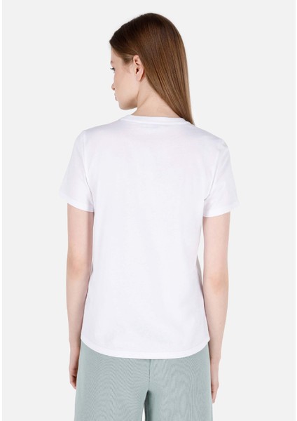 Regular Fit Yuvarlak Yaka Kadın Beyaz Kısa Kol Tişört Cl1069109 fiyatları