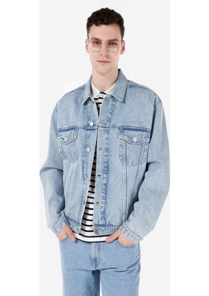 Regular Fit Düğmeli Astarsız Erkek Mavi Ceket