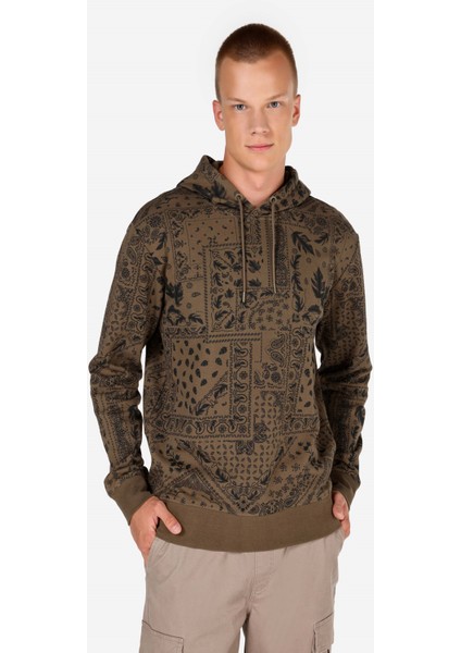 Regular Fit Erkek Yeşil Sweatshirt