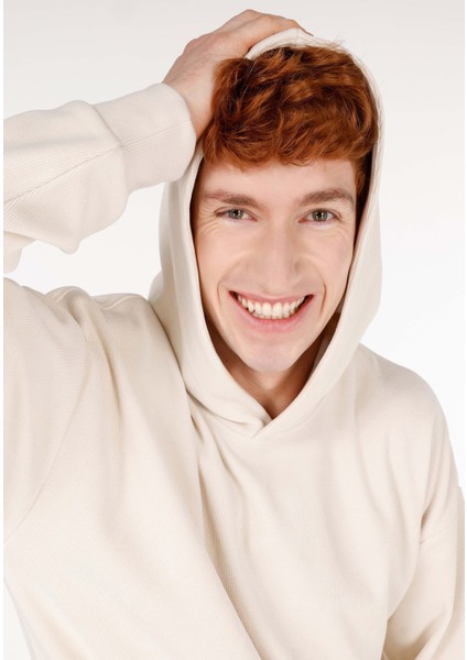 Comfort Fit Erkek Ekru Sweatshirt fırsatları