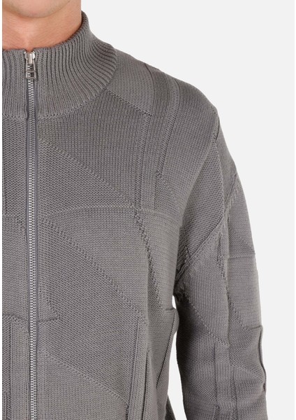 Regular Fit Erkek Gri Hırka