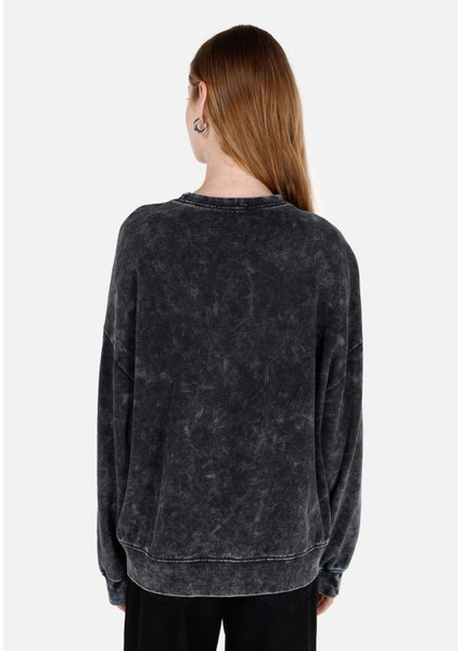Comfort Fit Yuvarlak Yaka Kadın Antrasit Sweatshirt fiyatları