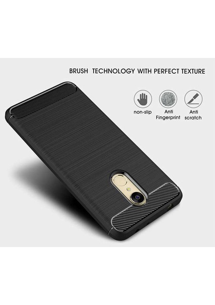 Xiaomi Redmi 5 ile Uyumlu Kamera Korumalı Darbe Önleyici Carbon Brushed Silikon Kılıf indirimleri