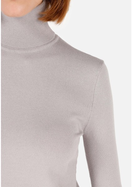 Slim Fit Balıkçı Yaka Kadın Gri Kazak indirimleri