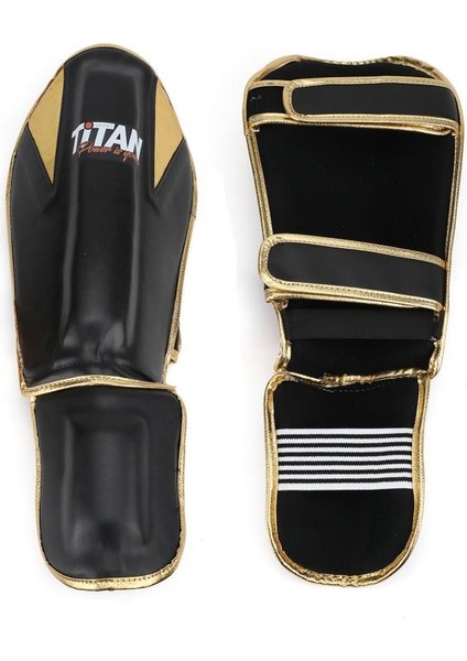 Parlak Siyah-Altın(Gold) Muay Thai, Kick Boks Kaval Koruyucu fiyatları