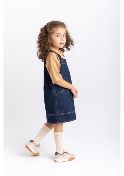 Yan Cepli Kot Jile 2-7 Yaş Mavi