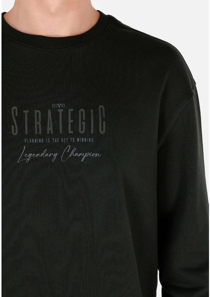 Normal Kesim Baskılı Yeşil Erkek Sweatshirt CL1070641 indirimleri