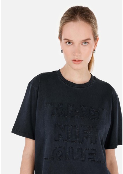 Antrasit Kadın Tshirt K.kol