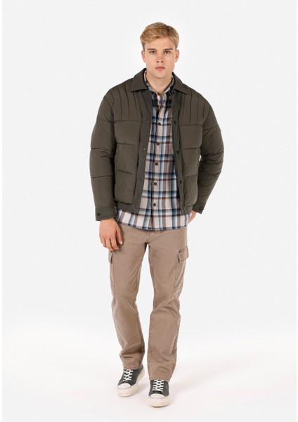 Slim Fit Erkek Yeşil Mont modelleri