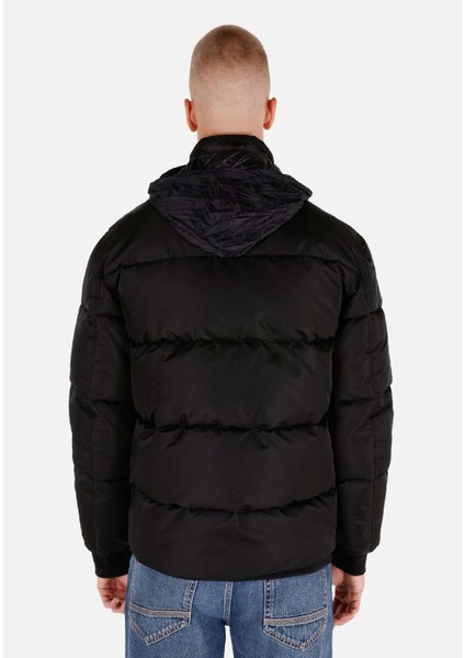 Regular Fit Erkek Siyah Mont