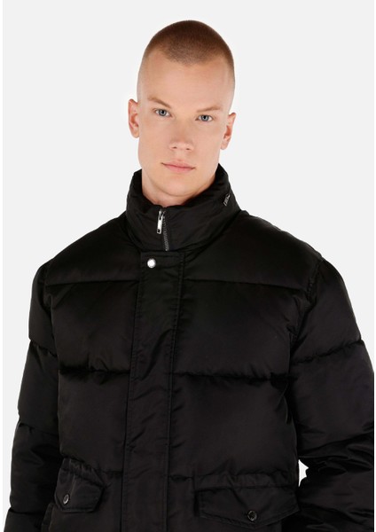 Regular Fit Erkek Siyah Mont