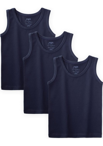 Üçlü Erkek Atlet Set 2-9 yaş Lacıvert