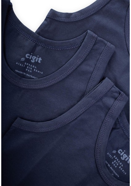 Üçlü Erkek Atlet Set 2-9 yaş Lacıvert modelleri