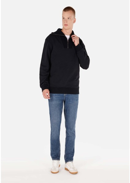 Comfort Fit Erkek Siyah Sweatshirt modelleri