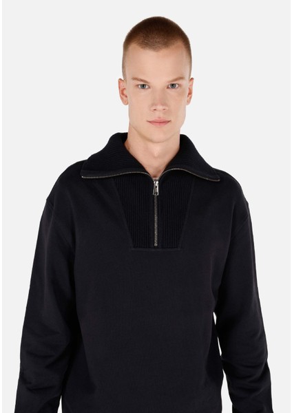 Comfort Fit Erkek Siyah Sweatshirt fırsatları