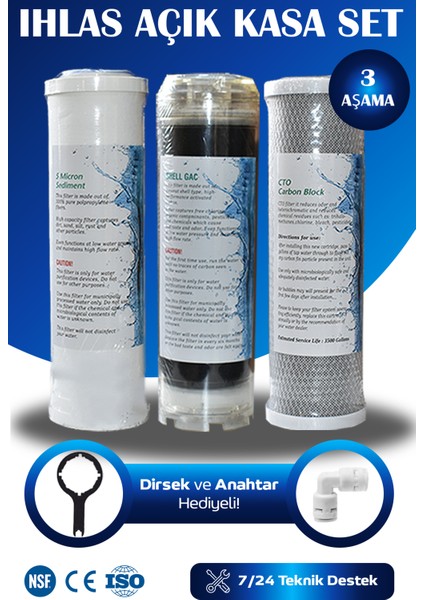 İhlas Aura Cebilon Su Arıtma Cihazı Uyumlu 6 Aylık Bakım Filtre Seti