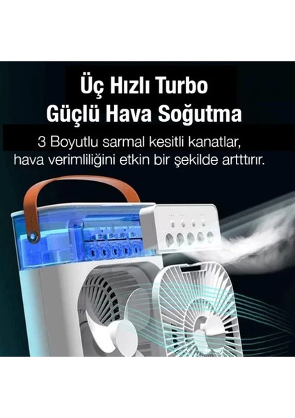 Su Hazneli Şarjlı Masa Vantilatörü