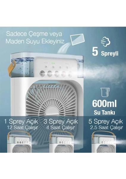 Su Hazneli Şarjlı Masa Vantilatörü