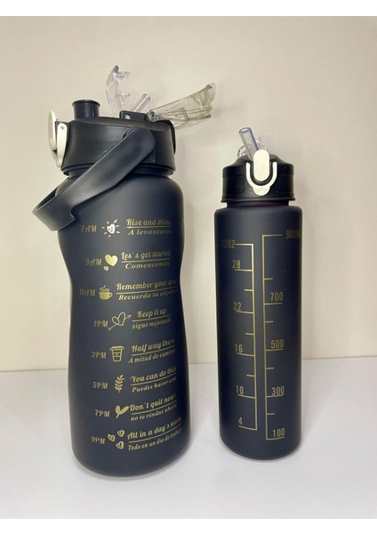 3'lü Siyah Sağlıklı Su Matara Seti, BPA İçermez, Şık ve Hafif Tasarım modelleri